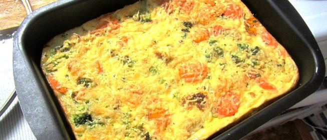 Низкокалорийная овощная запеканка с цветной капустой и брокколи