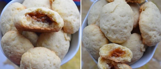 Песочно-манное печенье с вареной сгущенкой