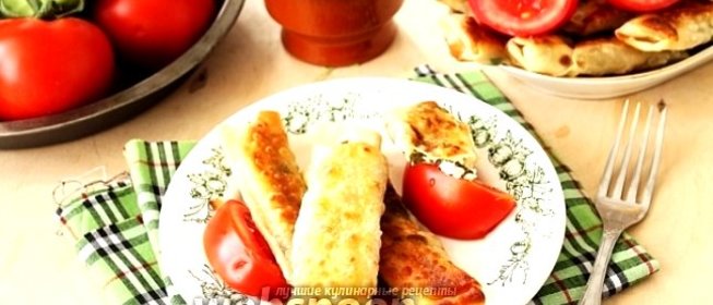 Блинчики из лаваша с начинкой из сыра и зелени