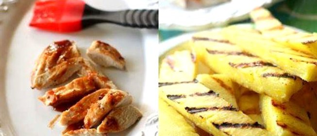 Кесадилья с ананасом и курицей