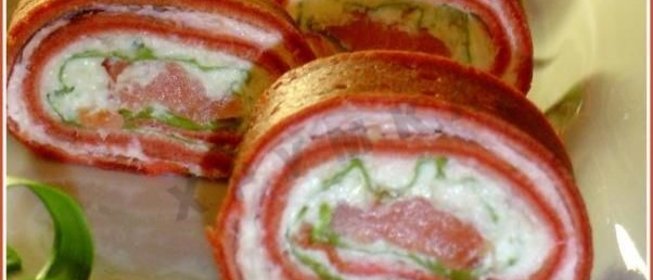 Закуска из блинов Новогодний креатив