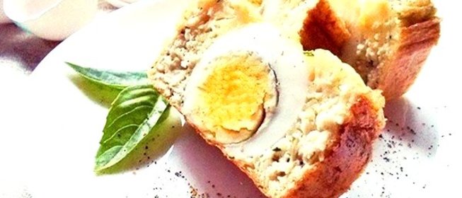 Запеченный омлет с куриным филе