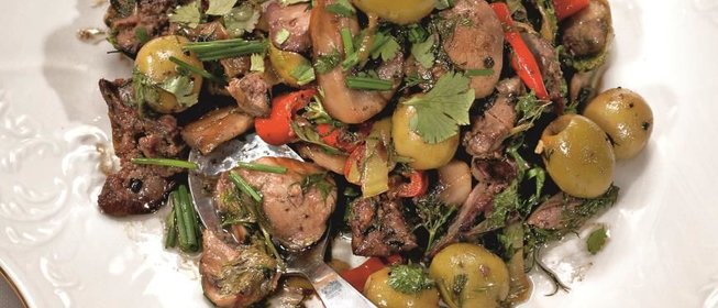 Острая закуска из куриной печенки