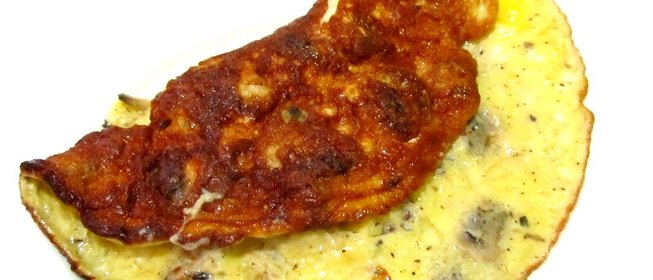 Омлет с шампиньонами и сыром