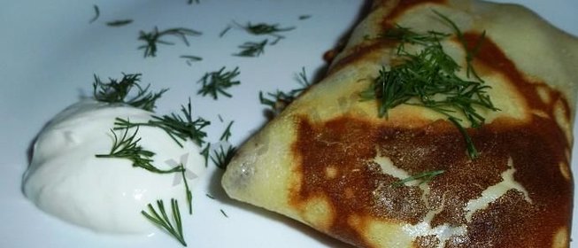 Блинчики на молоке с мясом
