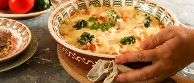 Запеканка из цветной капусты и брокколи