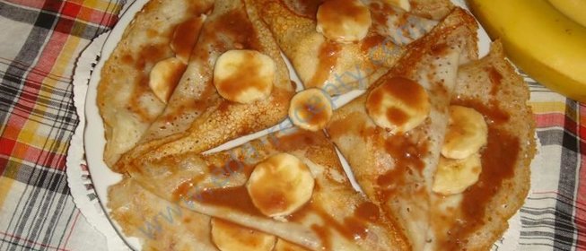 Банановые блины с бананом и шоколадом