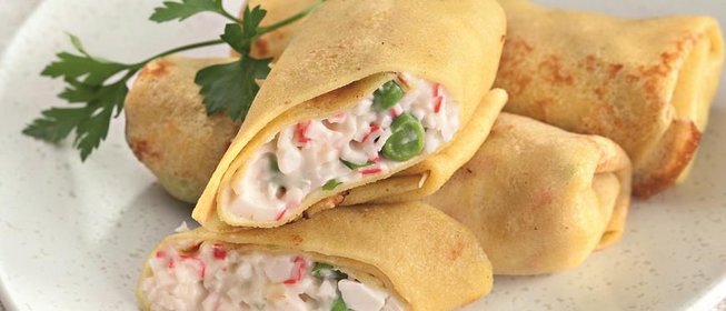 Блинчики карри с крабовым мясом