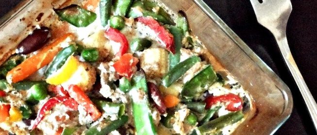 Запеченный омлет с овощами