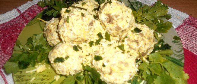 Печеночные шарики с начинкой