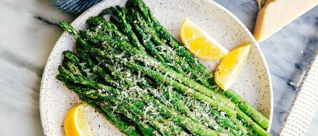Спаржа с сыром и лимоном