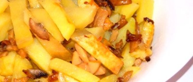 Жареная картошка с шампиньонами