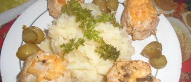 Куриные вертуны с сыром и грибами