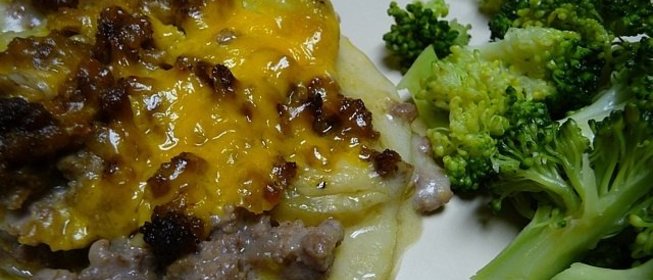 Запеканка с фаршем и сыром