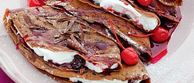 Шоколадные блинчики «Черный лес»