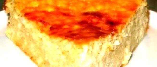 Творожная запеканка с яблоками и корицей на кефире