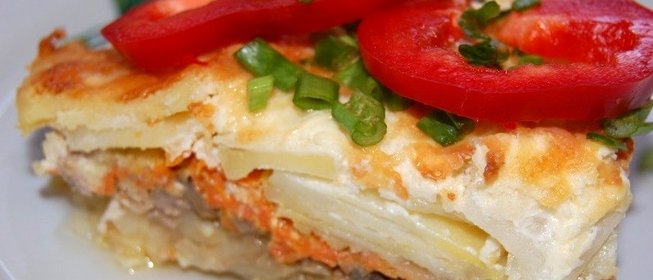 Грибная запеканка с картофелем