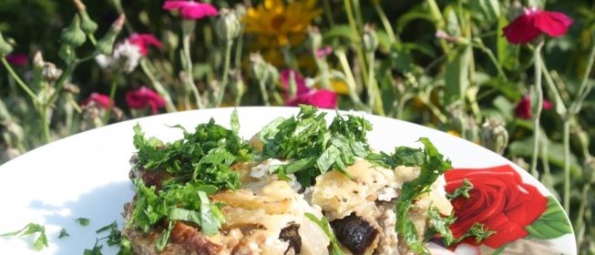 Запеканка из овощей и фарша