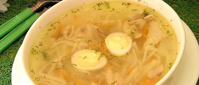 Куриный суп с домашней лапшой