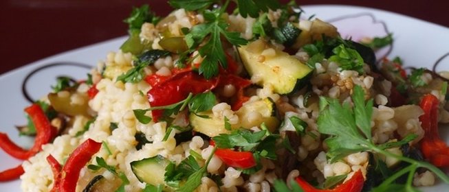 Овощи-гриль с булгуром