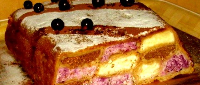 Блинный пирог с творожной начинкой