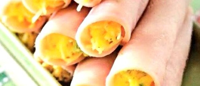 Закускa из ветчины с сыром