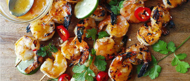 Креветки на гриле