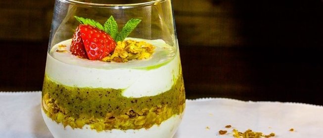 Творожный мусс с фруктовым смузи