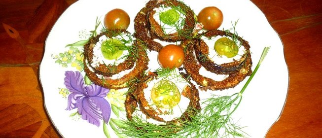 Башенки из кабачков и баклажанов