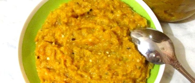 Баклажанная икра с крыжовником и яблоком