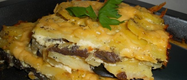 Запеканка картофельная с грибами