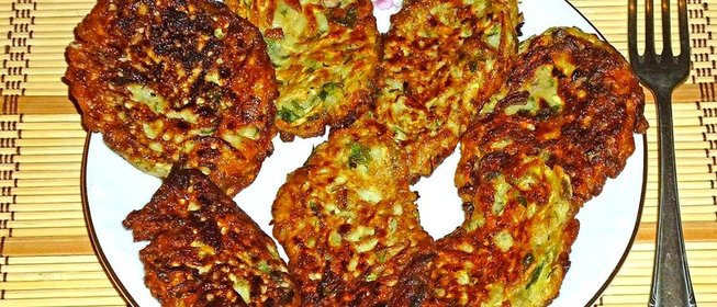 Оладьи из кабачков с грибами