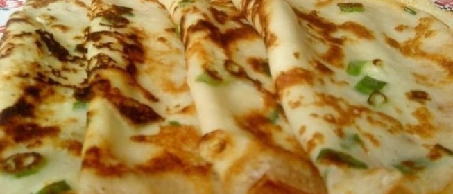 Блинчики с зелёным луком