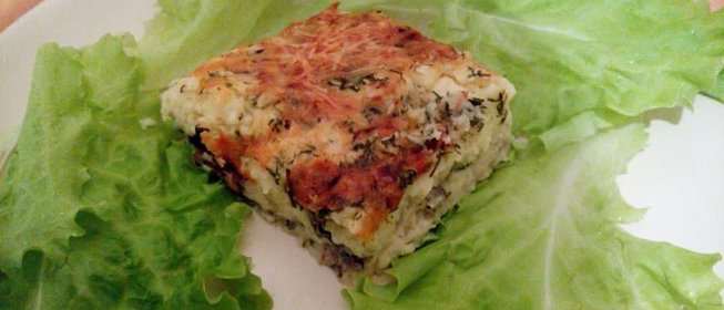 Запеканка с килечкой и укропом по-деревенски