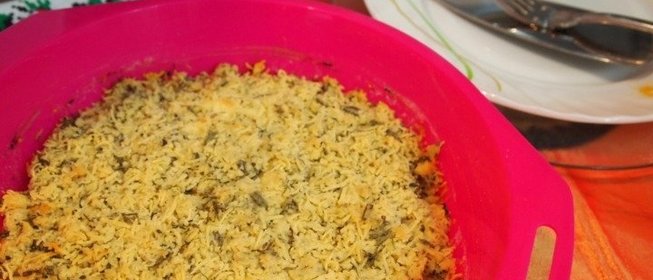 Крамбл с кабачком и рикоттой