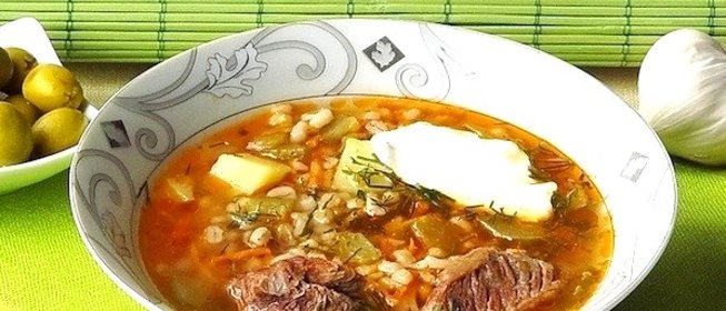 Рассольник с фасолью