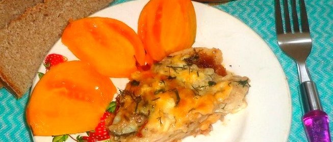 Запеканка из рыбы и крекера