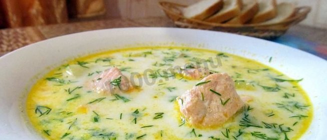 Уха по-фински из форели со сливками