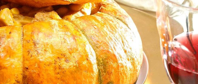 Тыква, фаршированная рубцом