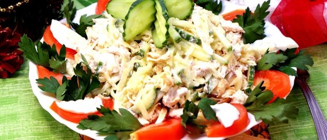 Салат с блинчиками «Новогодняя мелодия»