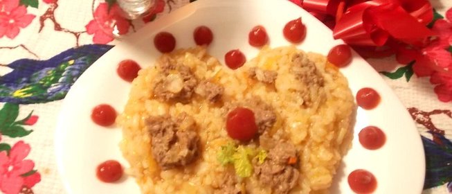 Рисовая каша с куриным фаршем