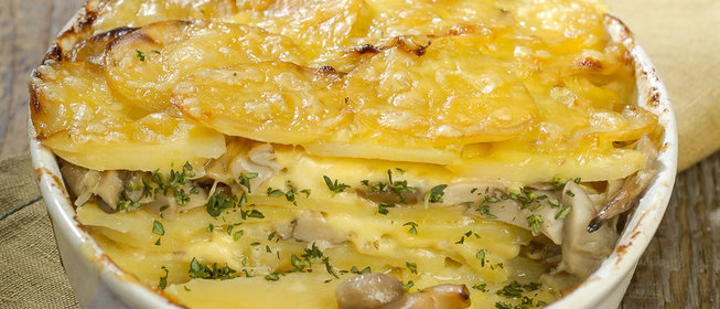 Овощная запеканка с вешенками