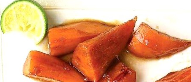 Глазированный сладкий картофель с лаймом