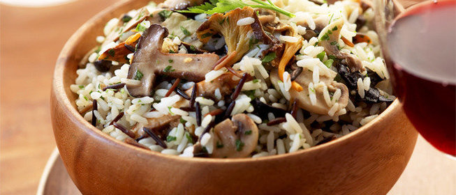 Жареный рис с грибами