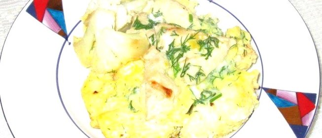 Омлет с курицей и цветной капустой