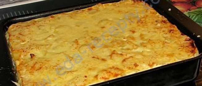 Картофельная запеканка с сыром и луком