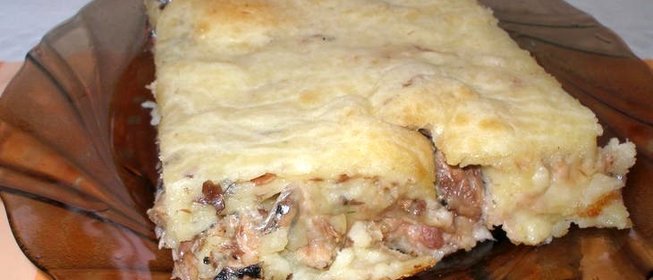 Запеканка с рыбной консервой