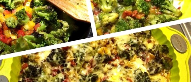 Запеканка с брокколи и болгарским перцем