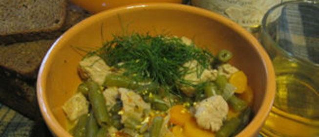 Свиное рагу с овощами. Свинья в Шардоне