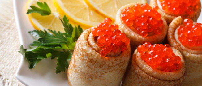 Блины с красной икрой